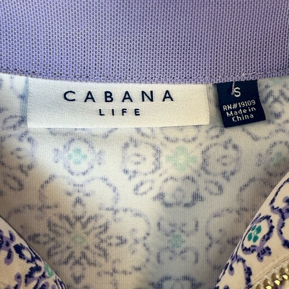 Cabana Life Long Sleeve Sport Sun Shirt UPF 50 Quarter Zip Women's Small - Picture 2 of 7